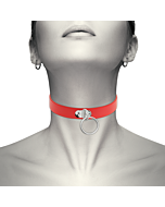 Chic Red Vegan Leather Collar - Sensual Accessory