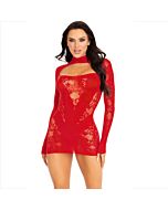 Red Lace Fire Minidress