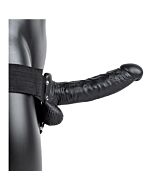 RealRock Hollow Vibrating Dildo - 7/18 cm - Black