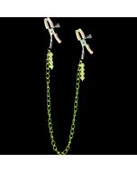 Purple nipple clamps with chain