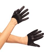 Leg avenue black satin short gloves
