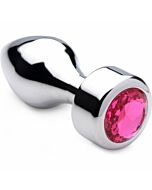 Metal plug with pink pearl - medium