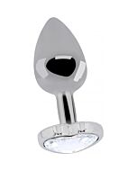 Love plug de corazon y diamante 6.35 cm plata