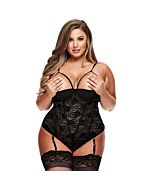 Lace teddy with garters- body liguero