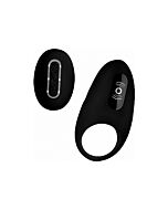 Anillo vibrador de silicona con control remoto - negro
