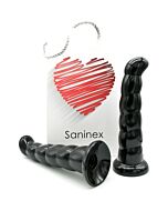 Saninex love me - butt plug & dildo xxl con base succión - negro