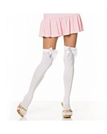 Leg avenue white opaque stockings with bow plus
