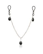 Pendants for nipples with chain black glass