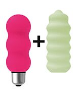 Joystick gyro micro stimulator with pink sleeves / pistachio