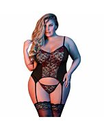 Merry widow & g- garter belt bodysuit - black