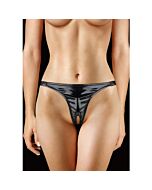 Ouch black thong with adjustable vibrating bullet