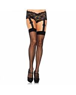 Leg avenue black stockings with black lace garter belt