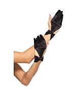 Leg avenue satin gloves with bow detail black face