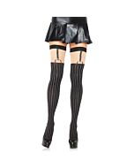 Leg avenue black stockings and garter belt pinstripe pattern