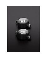 Pinzas magnéticas con cristal swarovski - blanco