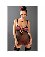 Avanua sensual black transparent microtulle babydoll