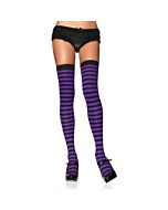 Leg Avenue opaque tights striped black-lilac
