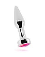 Rich r9 silver metal pink saphire anal plug 10cm
