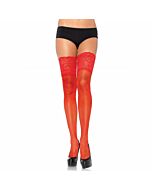 Leg avenue adhesive red stockings with wide lace