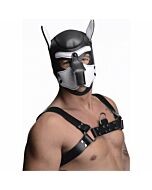 Neoprene spike puppy hood - black and white