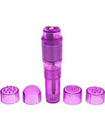 Stimulator with purple interchangeable heads