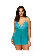 Leg avenue babydoll y tanga - azul