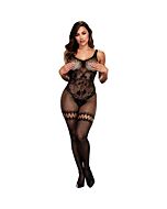 Crotchless bodystocking - malla floral