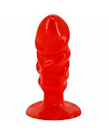 Baile plug anal unisex con ventosa rojo