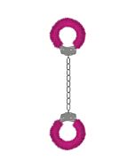 Ouch pleasure leg cuffs with pink plush