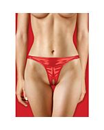 Ouch red thong with adjustable vibrating bullet