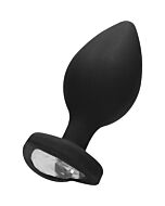 Diamond heart butt plug - extra grande - negro