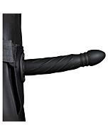 Ouch! Braided Hollow Strap-On Black 8'' - Sex Shop