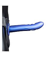 Ouch - Curved Textured Strap-On Harness - Metallic Blue