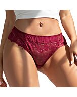 Red Wine Floral Lace Panties