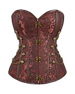 Faiza brown corset 5XL - Short sleeve - Strapless
