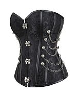 Odile Black PVC Silver Corset - Size L