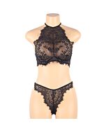 Top and Panties Set Black Sizes 4XL-5XL