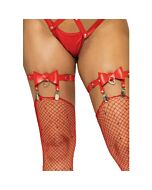 Red Vegan High Garter Belt "Seductive Skin