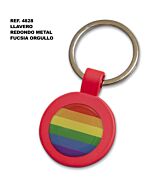 Metal Fuchsia Pride Keychain