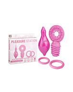 Pleasure station pink penis rings