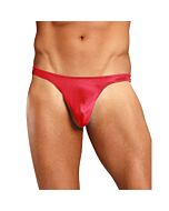 Male red satin thong power