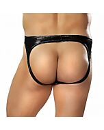 Male power jockstrap black wet look