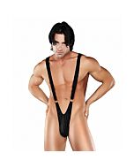 Male thong with suspenders black power