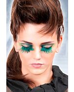 Baci false eyelashes turquoise feathers