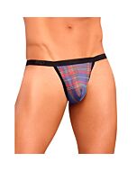 Male power micro thong blue print Scottish