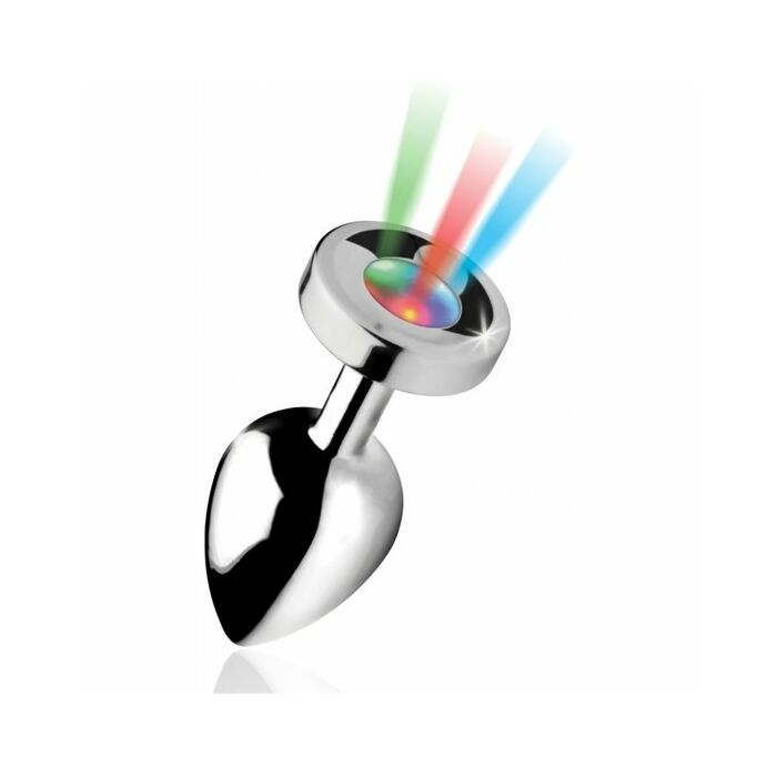 Light up - long anal plug - silver