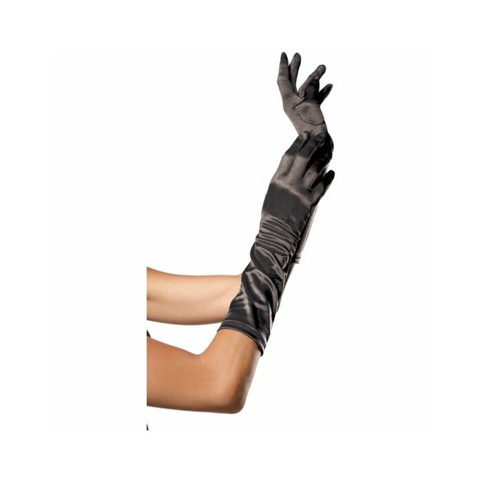Leg avenue glossy black gloves