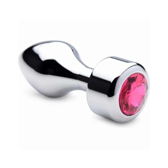 Metal plug with pink pearl - long