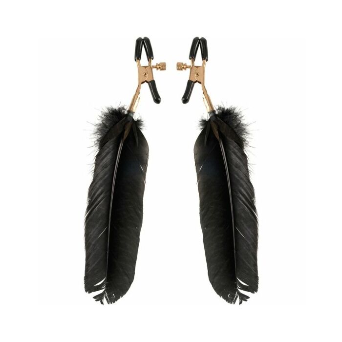 Nipple Clamps Fetish fantasy feather gold