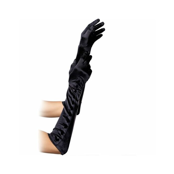 Leg avenue extra long black gloves with buttons